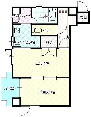 札幌マンスリーマンションのあづまビル6階（夏頃OPEN予定） 間取り図